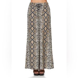 Camilla 100% Silk Snakeskin Kakadu Boo Lace Up Front Flared Pant